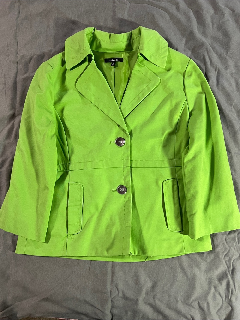 Rafaella Lime Green Single-Breasted Blazer